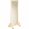 Fabrication Enterprises Plate Glass Mirror with Mobile Caster Base, Vertical, 28"W x 75"H 19-1101